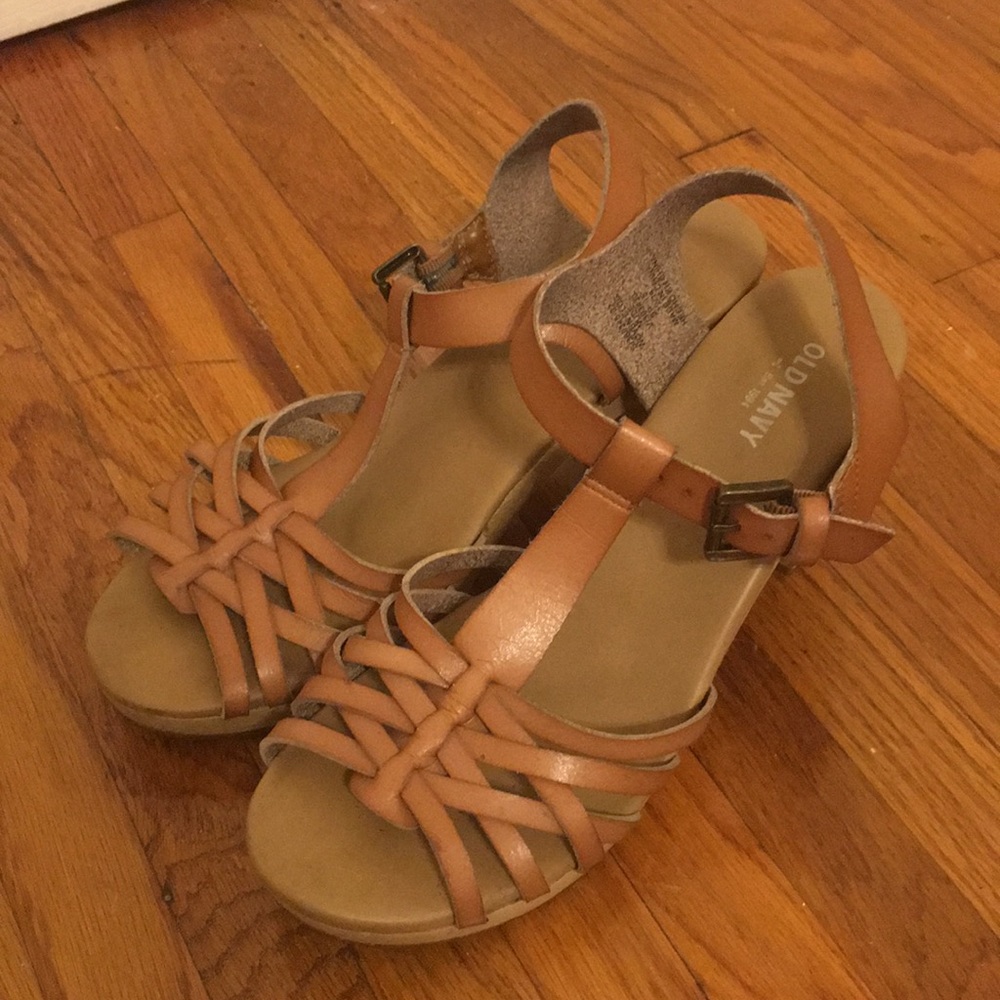 Tan sandals with 2” heel
